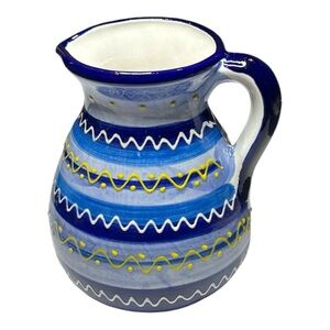 Hand Painted Pitcher Decor HNOS Pedraza Spain Pottery pitcher vase